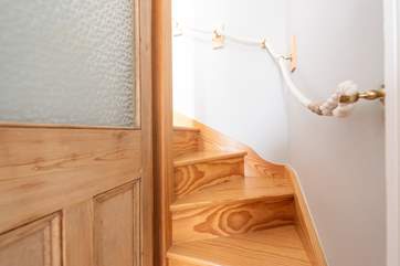 The stairs leading up to the second floor.