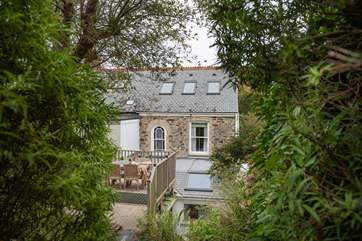 You can enjoy the fabulous views over St Agnes from the garden area.