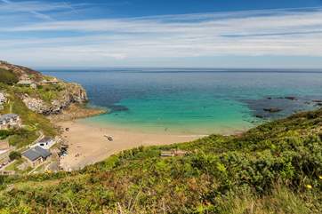 Head to Trevaunce Cove for a dip in the sea.