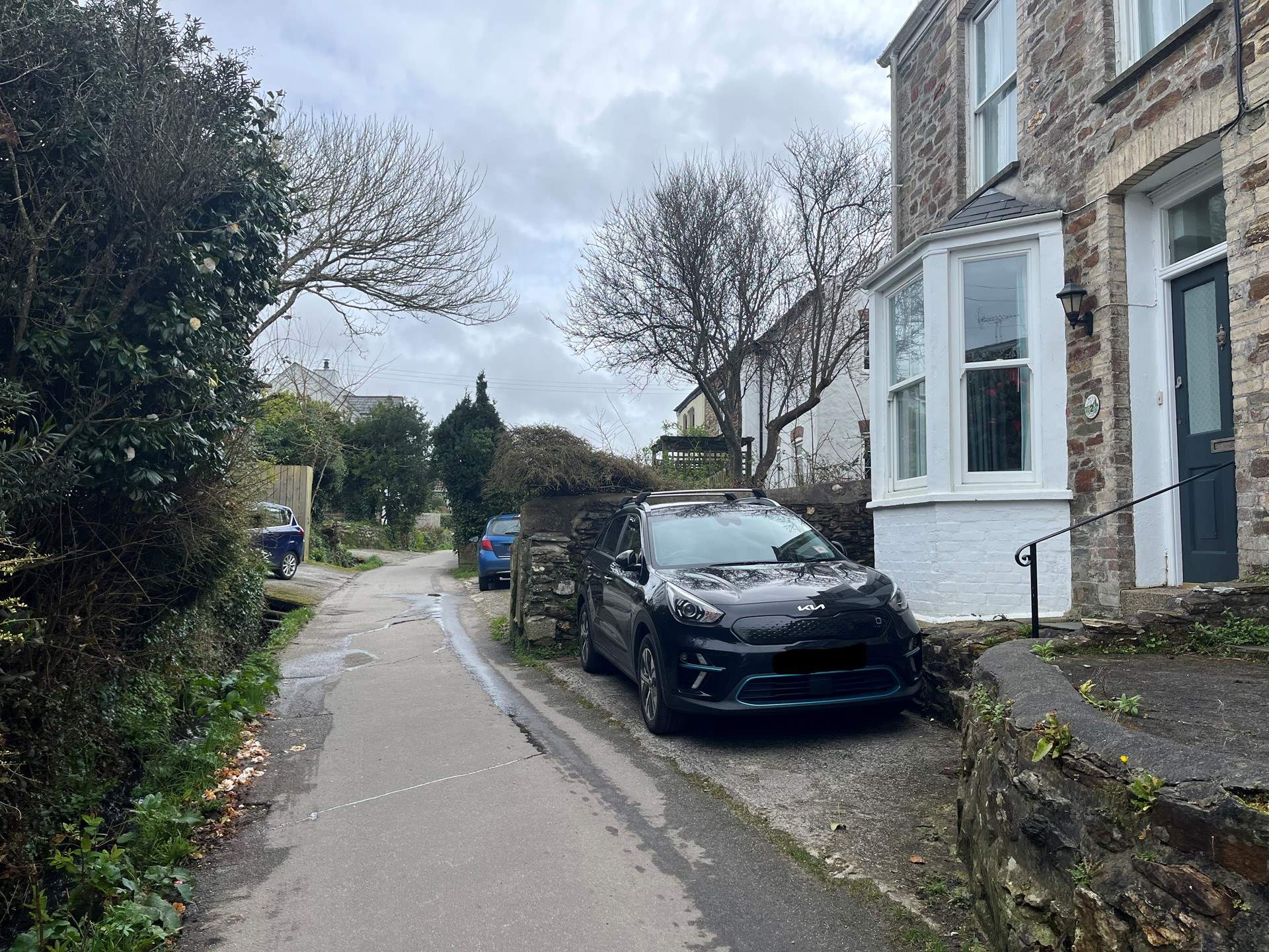 The car parking space is suitable for a small or medium car. 