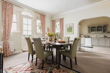 The dining-room's open plan design creates the perfect place for entertaining.