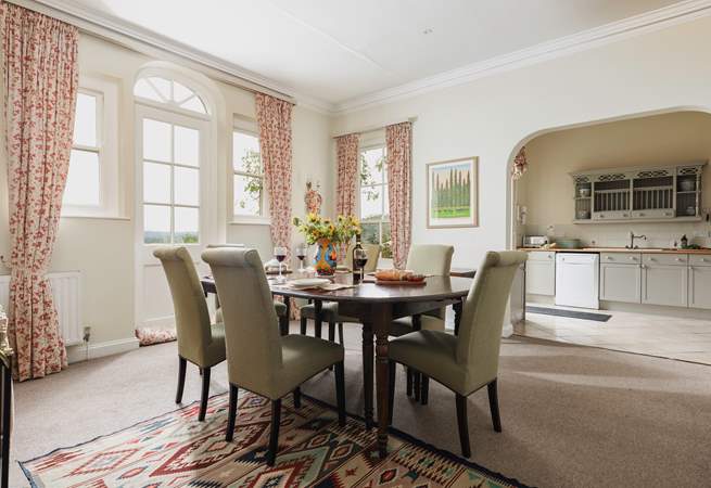 The dining-room's open plan design creates the perfect place for entertaining.