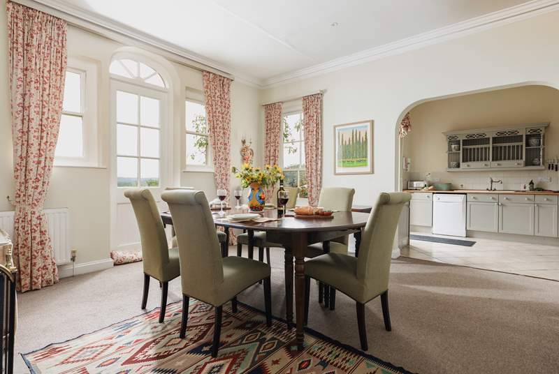 The dining-room's open plan design creates the perfect place for entertaining.