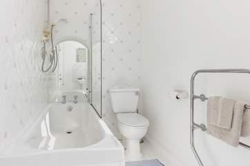 Freshen up in one of two bathrooms.