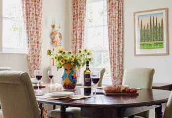 The traditional tall sash windows offer picturesque views whilst you dine.