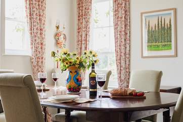 The traditional tall sash windows offer picturesque views whilst you dine.