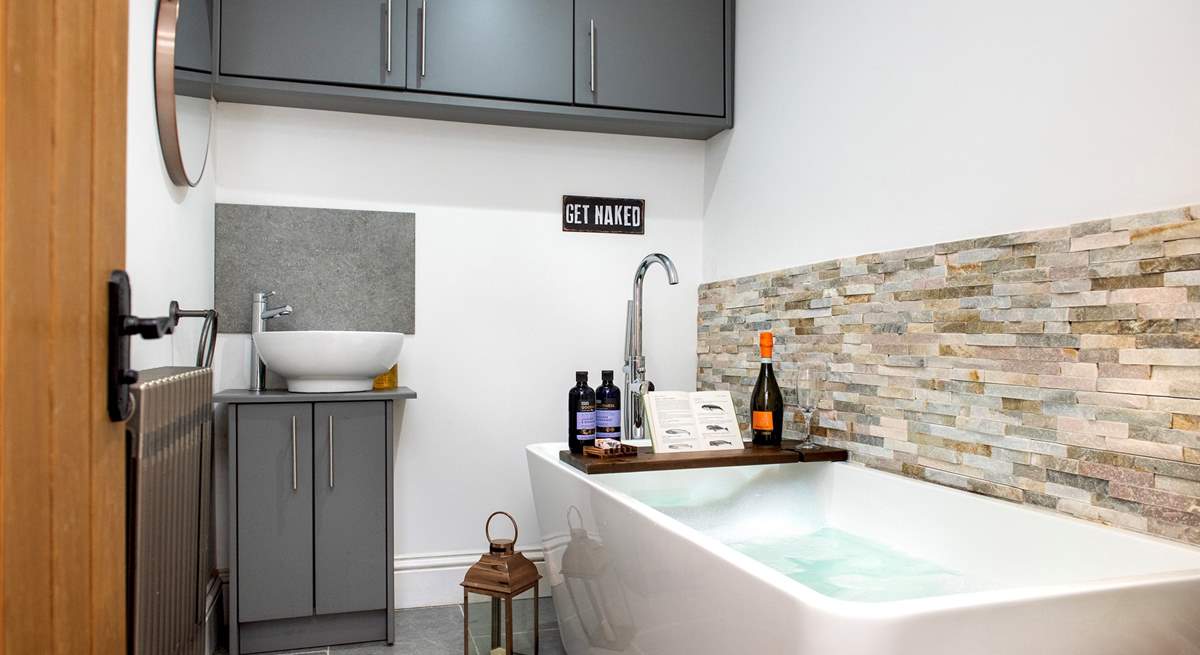 The bathroom really is a treat, the perfect spot to soak and relax. This room also has a sink and sits opposite the shower-room on the ground floor.