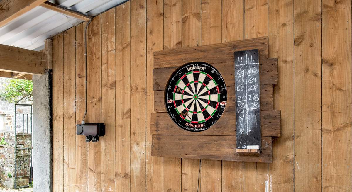 On a rainy day the dart board in the car port will be a great option!