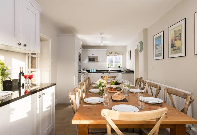 The dining kitchen is the hub of the house.