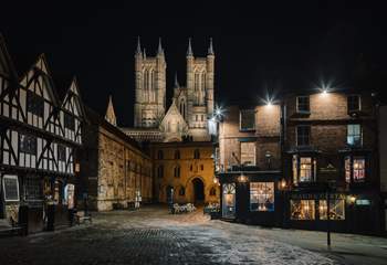 Exchequer Gate with its twinkling lights.