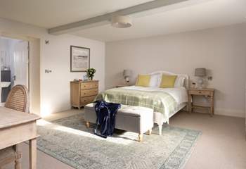 There's plenty of space in this luxurious bedroom, lie back and luxuriate in the king-size double bed.