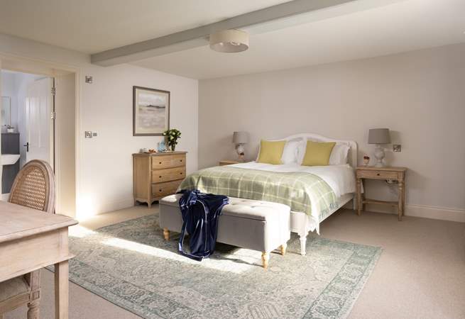 There's plenty of space in this luxurious bedroom, lie back and luxuriate in the king-size double bed.