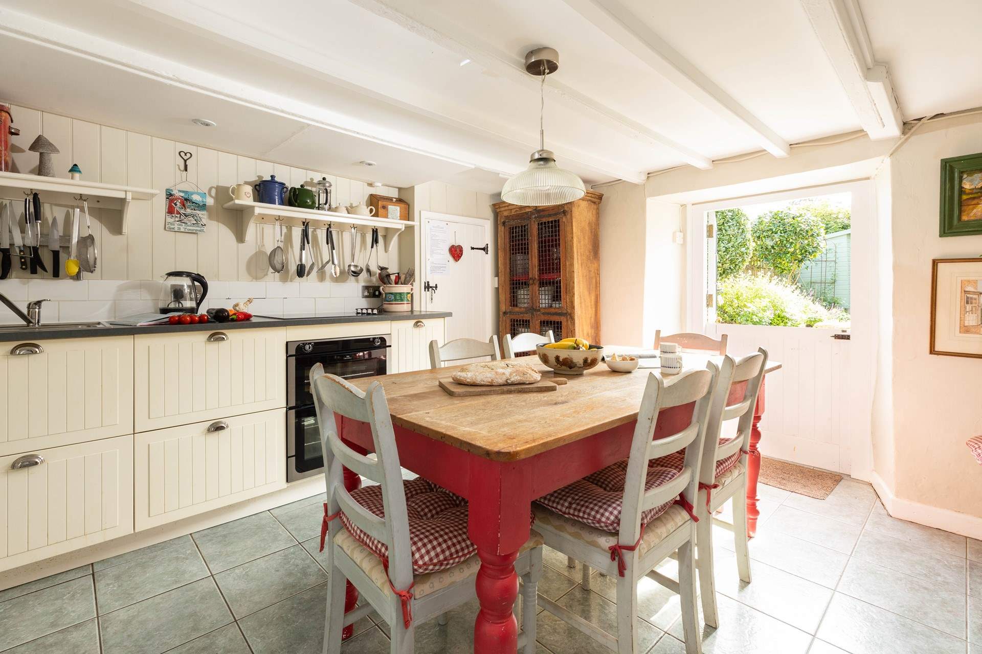 The traditional kitchen with stable-door into the garden.