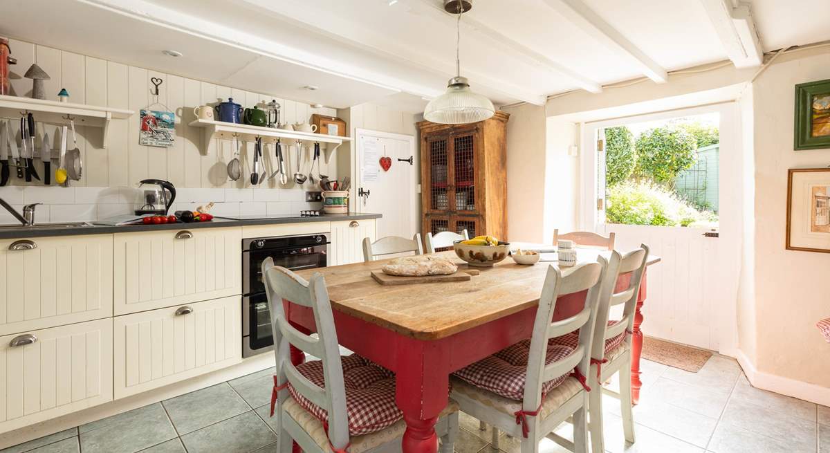 The traditional kitchen with stable-door into the garden.