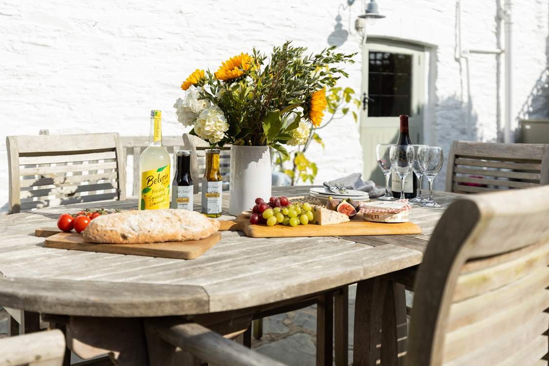 The perfect sun-trap garden for al fresco dining.