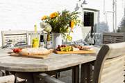 The perfect sun-trap garden for al fresco dining.