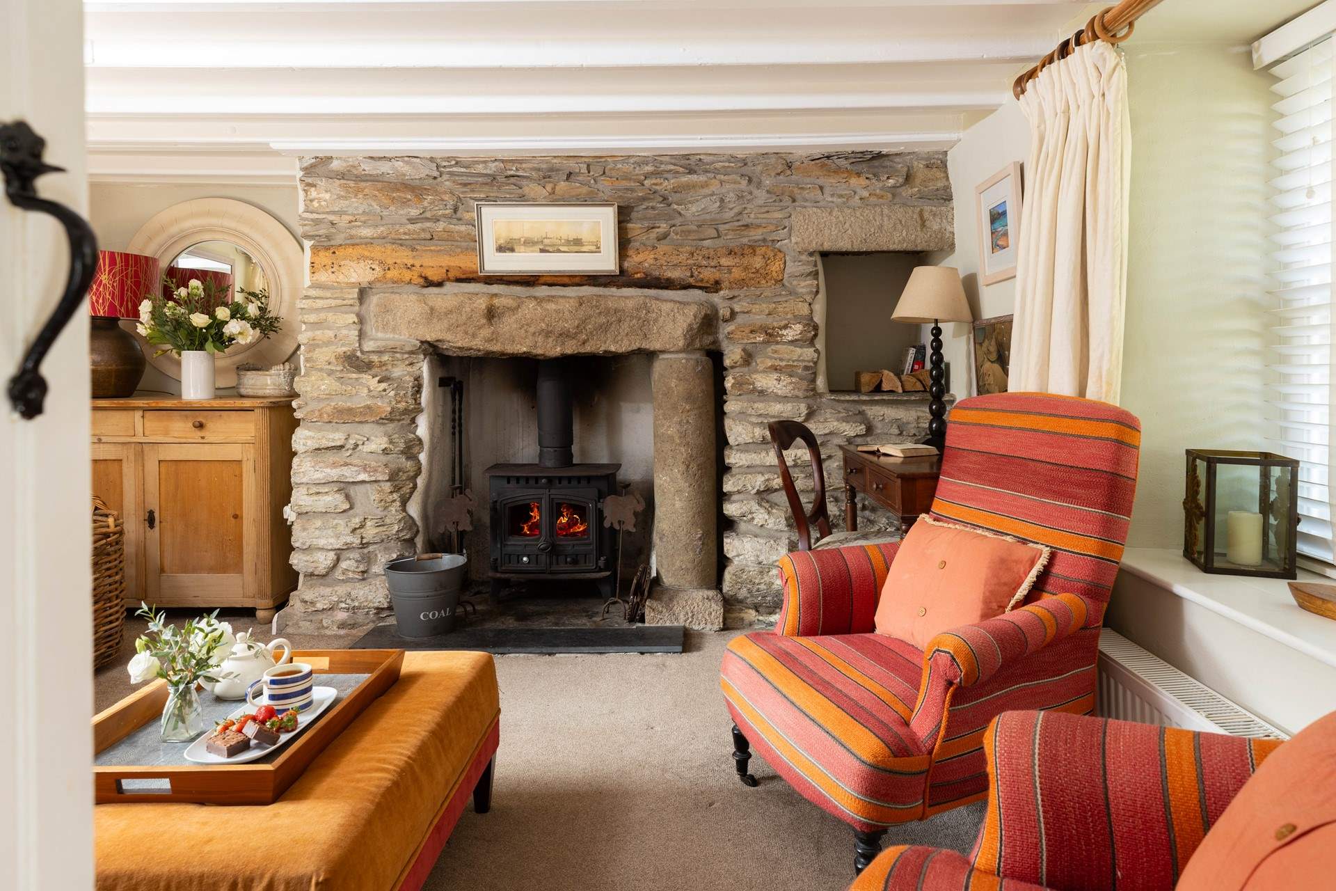 The traditional cottage stone wall is a great feature. 