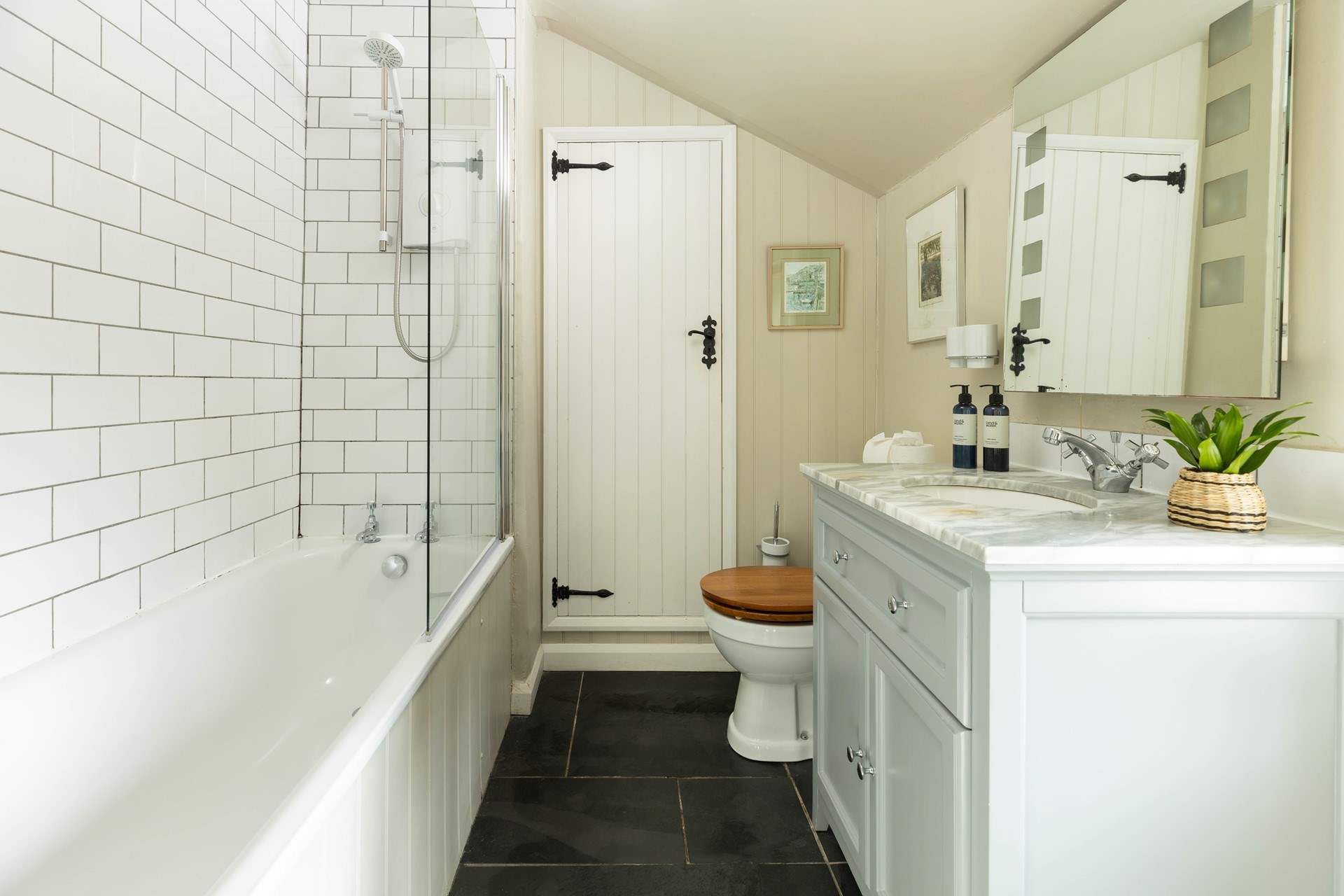 The modern bathroom. 