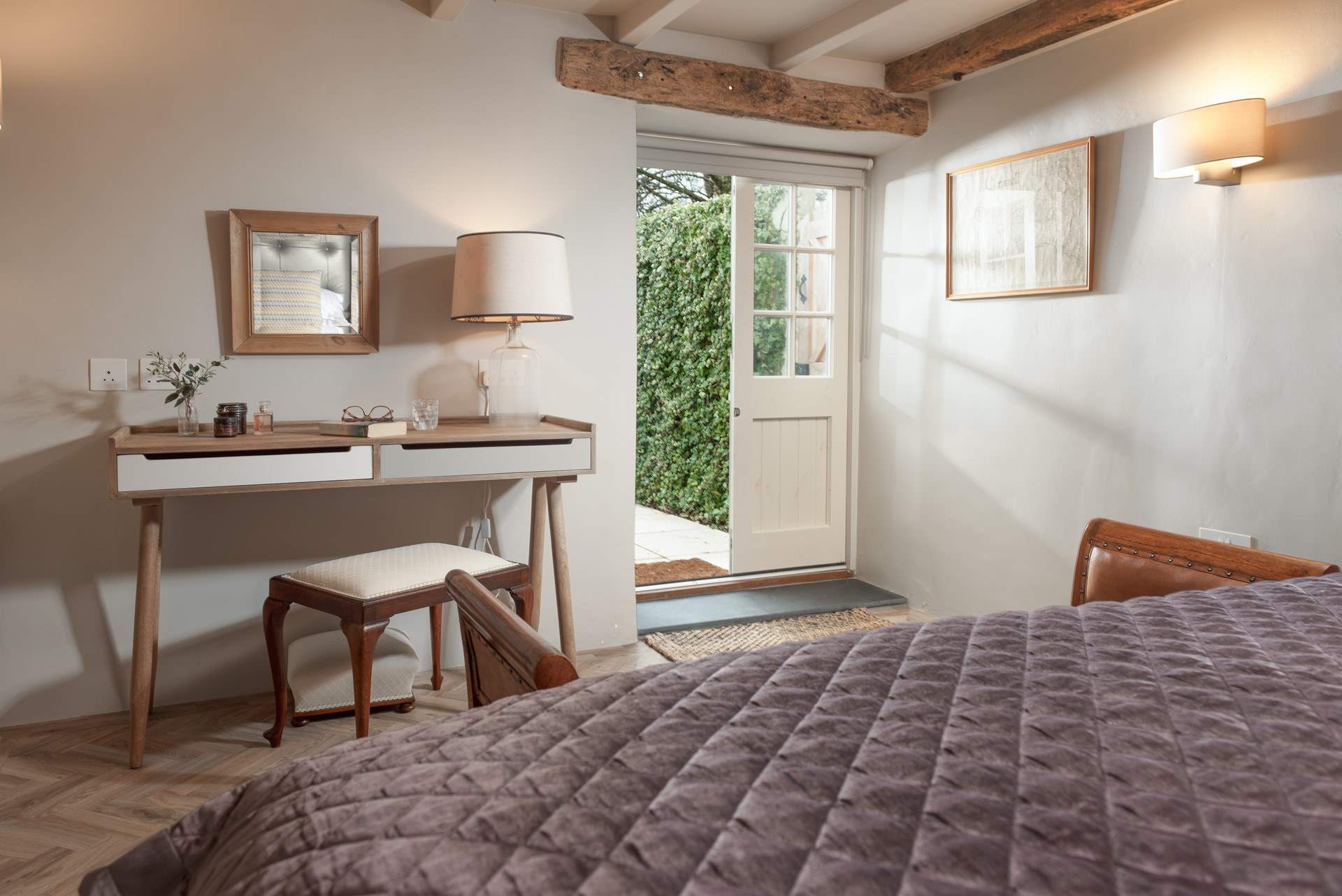 Open up the doors to the outside patio-area. 