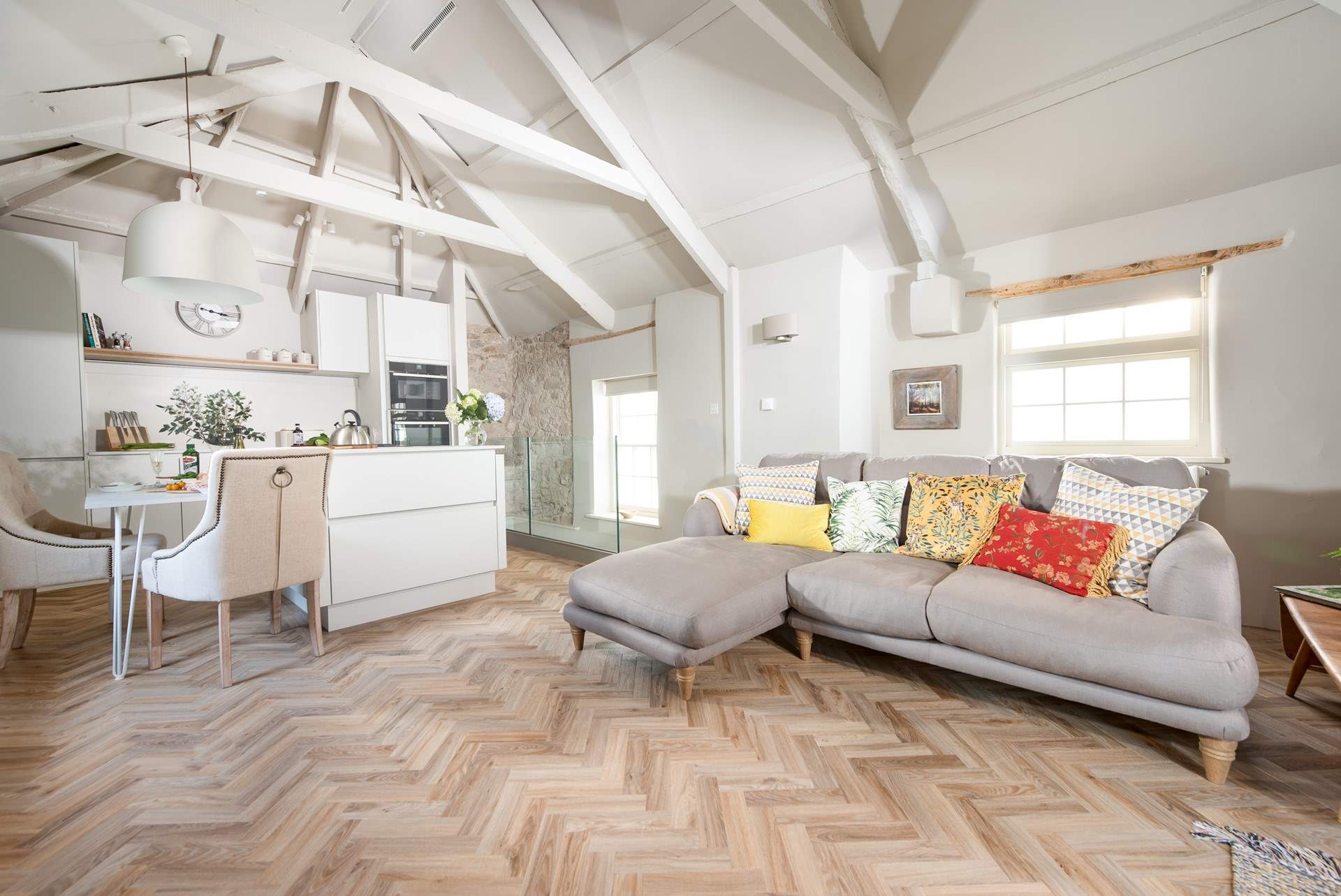 The modern interior of Stable Cottage. 