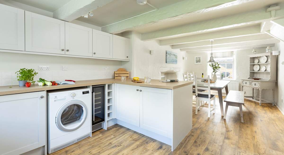 The open plan kitchen/diner is a lovely space to spend time together. 