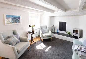 The sitting room overlooks the back garden. 