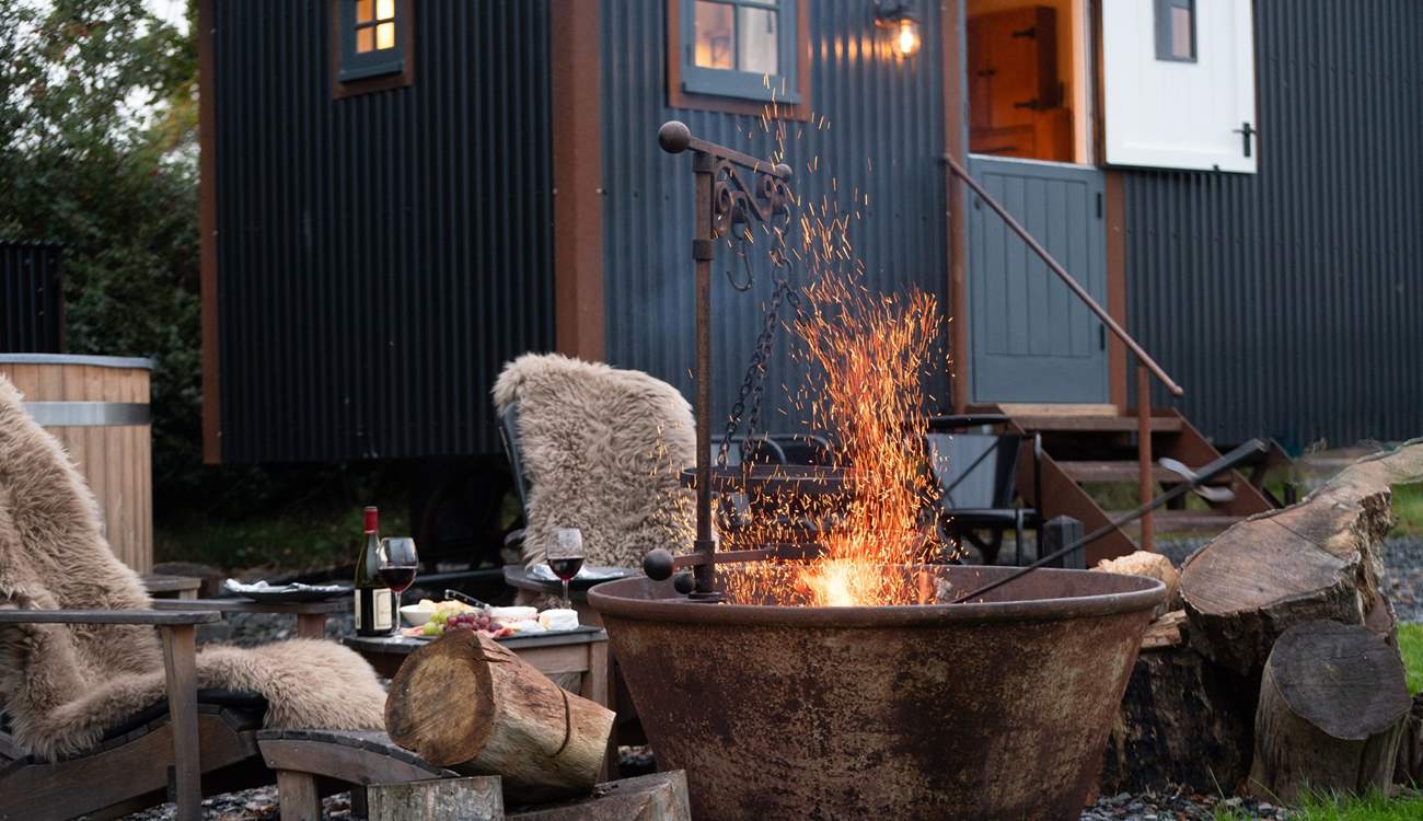 You'll want to stay snuggled beside the fire-pit until the moon and stars appear. 