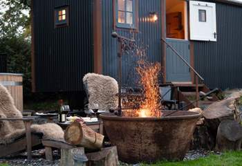 You'll want to stay snuggled beside the fire-pit until the moon and stars appear. 