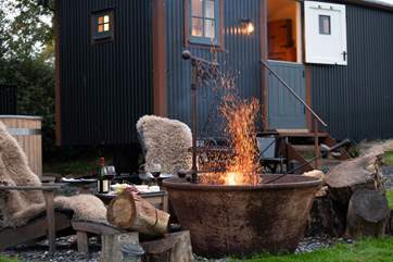 You'll want to stay snuggled beside the fire-pit until the moon and stars appear.