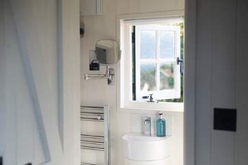 Freshen up for the day ahead in the stylish shower-room.