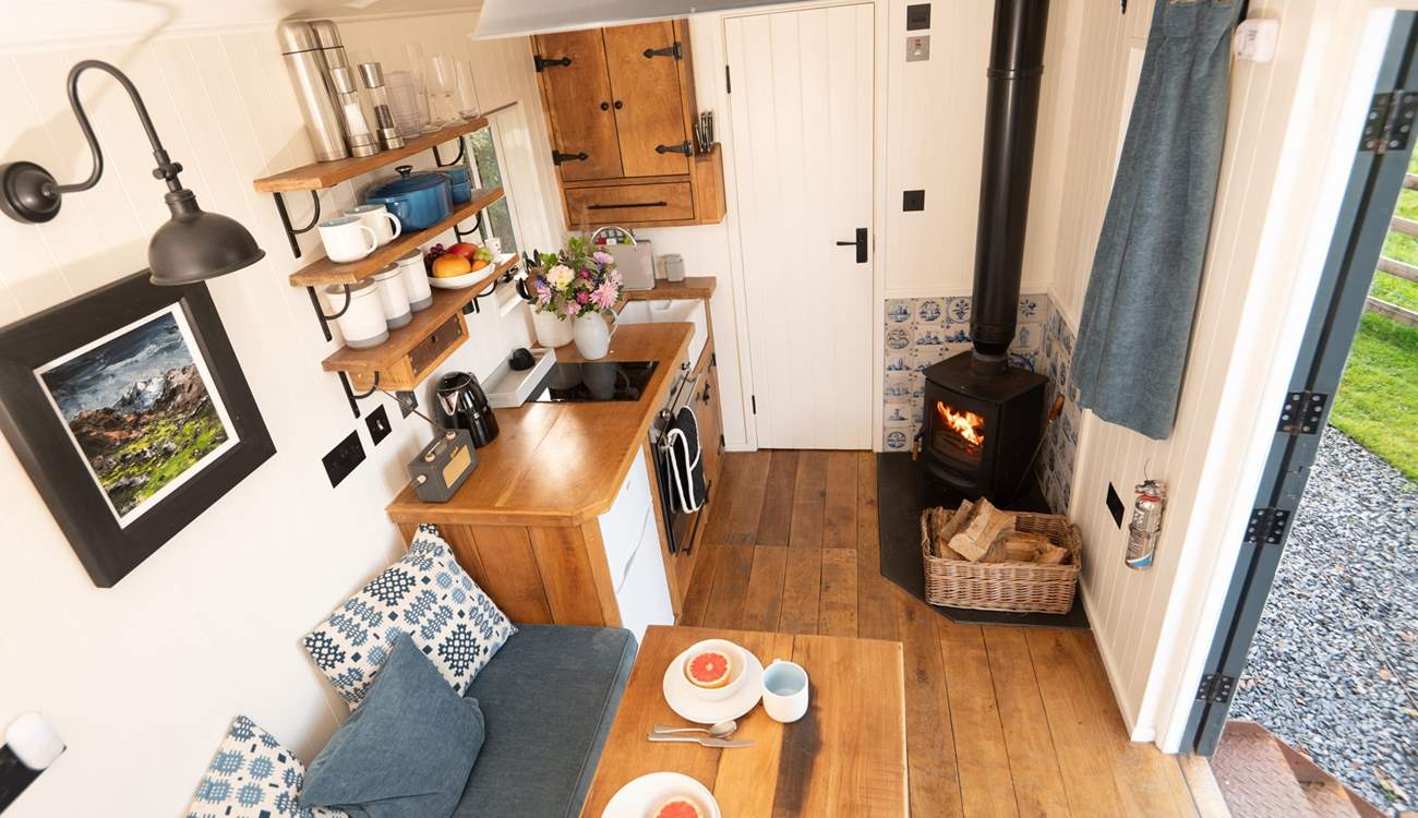 There's a warming wood-burner for extra cosiness.