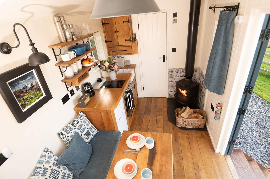 There's a warming wood-burner for extra cosiness.