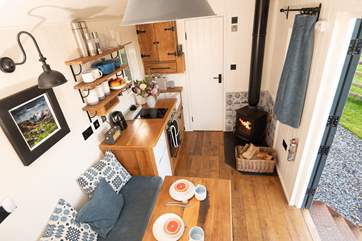There's a warming wood-burner for extra cosiness.