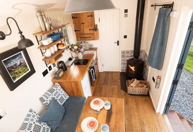 There's a warming wood-burner for extra cosiness.