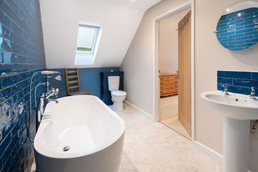 Deep sea blues in the en suite.