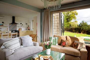 Double doors open to the garden.