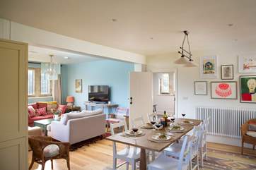 The open plan kitchen/living area is perfect for entertaining the whole family.