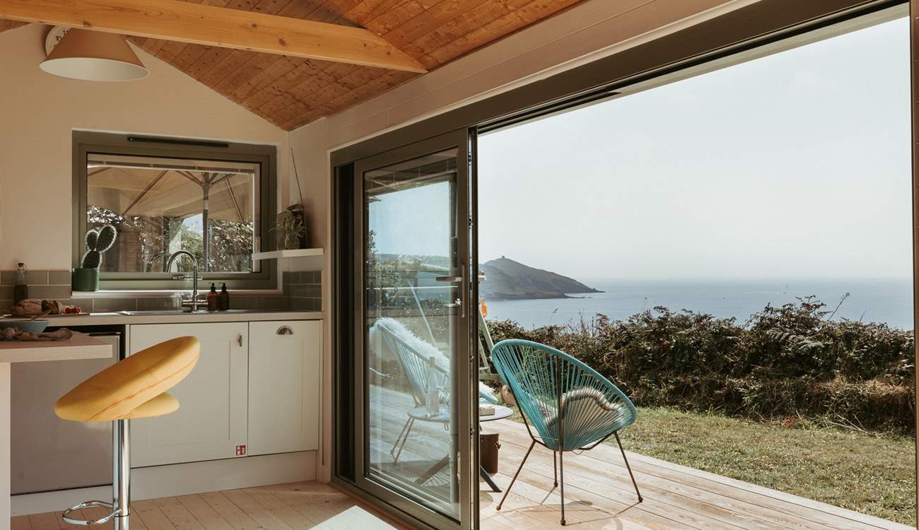 With wide bi-fold doors, the outside is always welcomed in. 