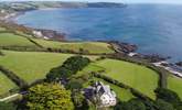 Looking over to Pendower beach and out to Nare head. - Thumbnail Image