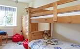 Bedroom two with bunk-beds and bright bean bags for the children. - Thumbnail Image