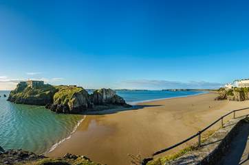 Just ten miles away is the picture postcard seaside town of Tenby, with five spectacular sandy beaches to choose from.