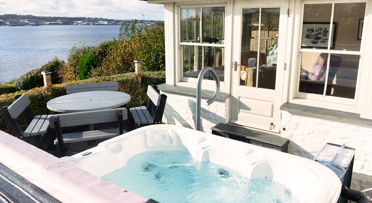 Relax in the blissful hot tub and soak up the views. 