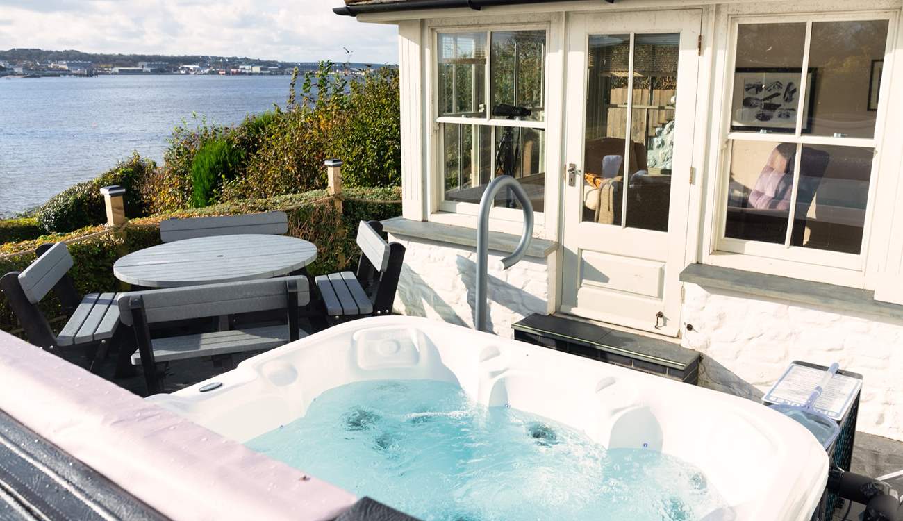 Relax in the blissful hot tub and soak up the views. 