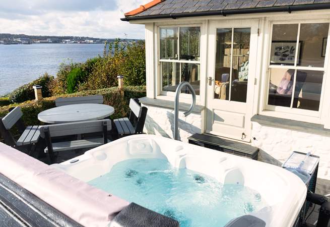 Relax in the blissful hot tub and soak up the views. 