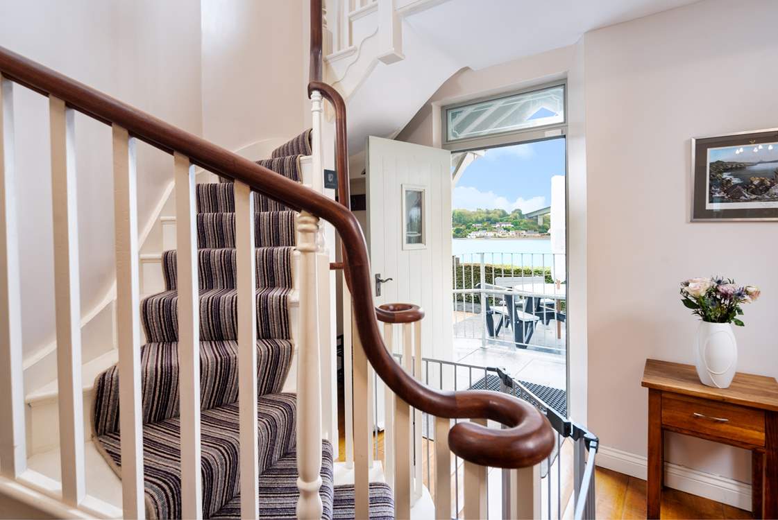 Step straight into the hot tub and relax.