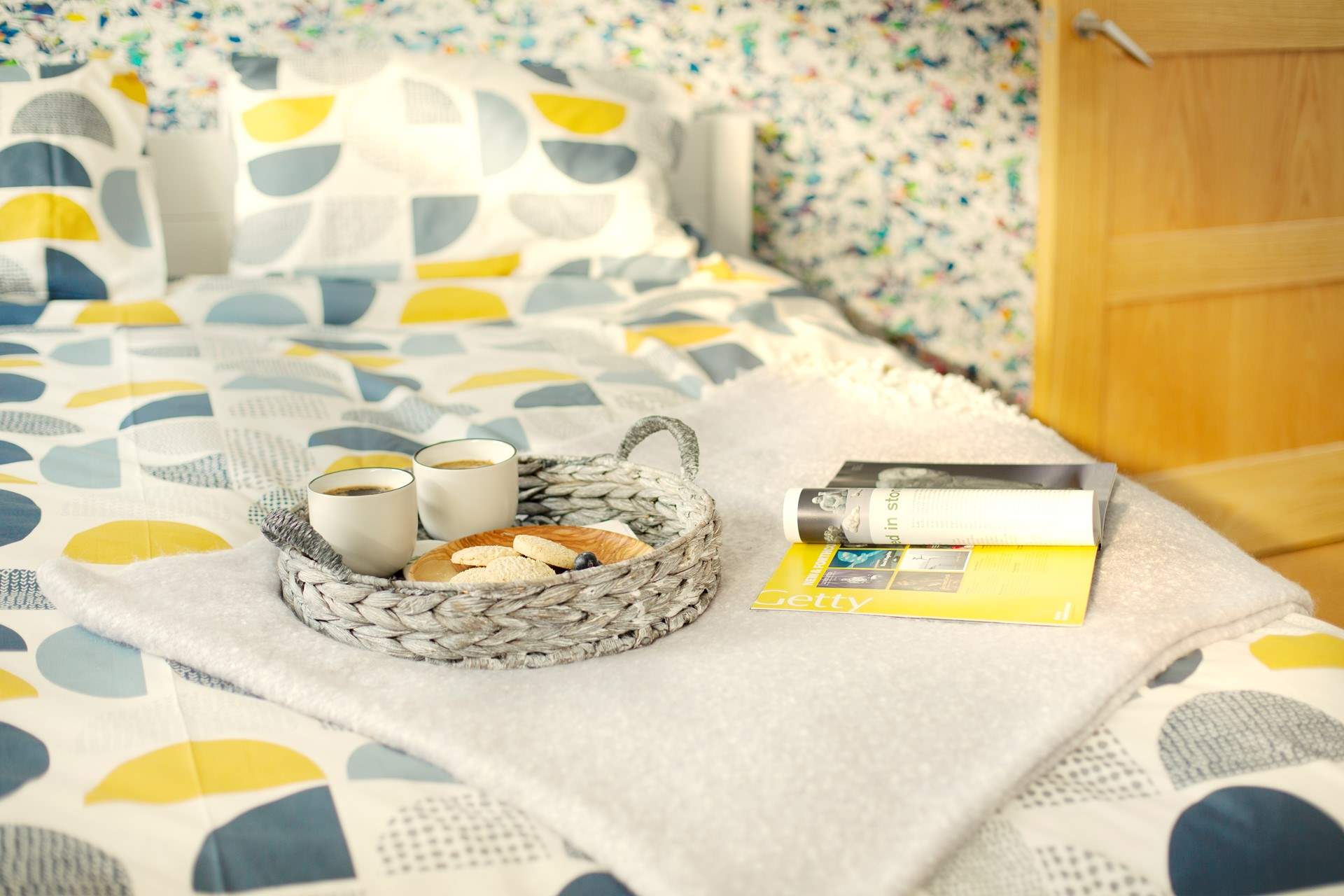 Enjoy a good read and coffee in bed.