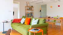 Grab a seat on the sofa to chat as a family.