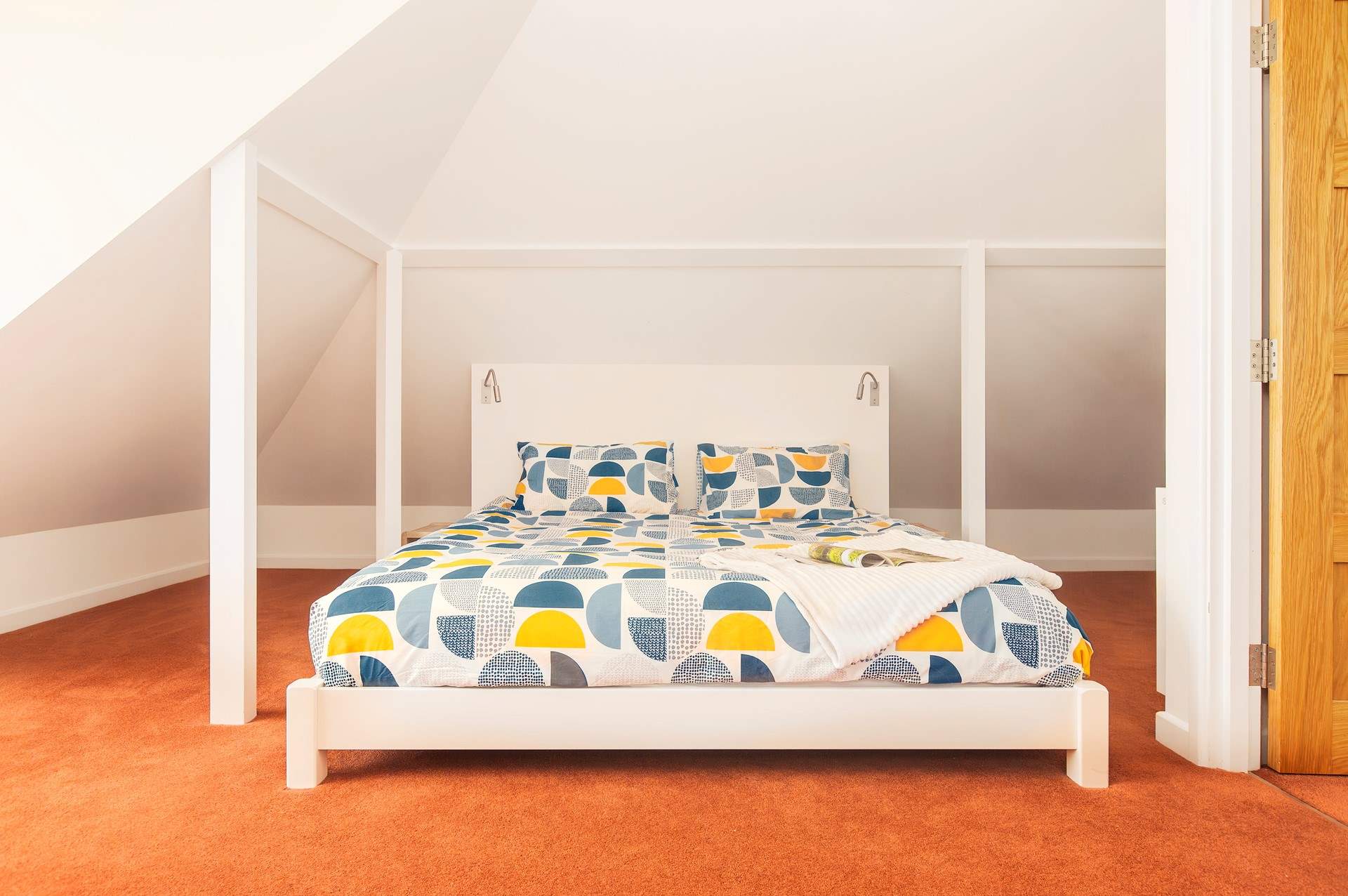 The super-king size bed in the main bedroom on the first floor.