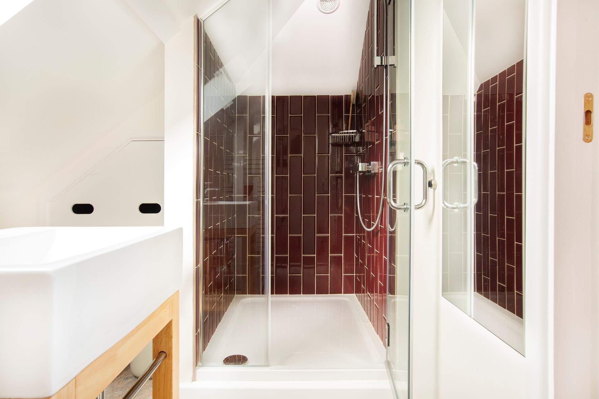 Top floor shower-room adjacent to the main bedroom.