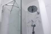 Modern drench head shower.